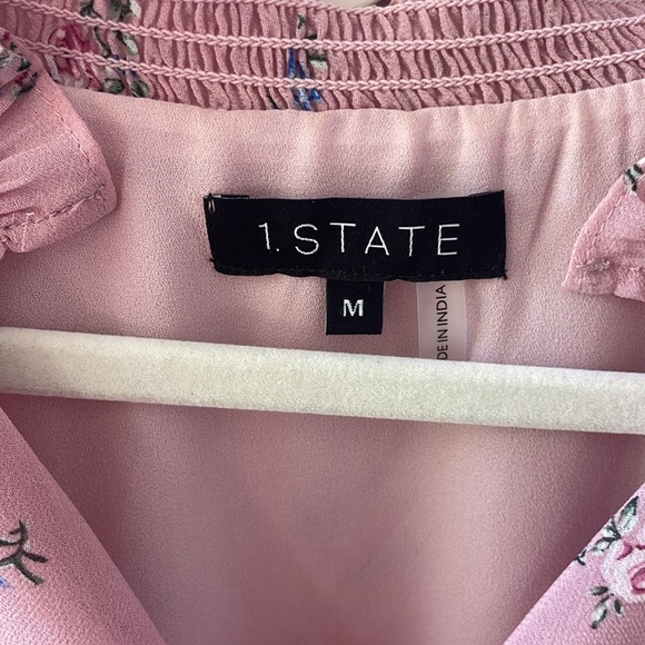 1. State Split Neck High Low Dress in Petite Calico Roses. Medium. - Picture 3 of 3